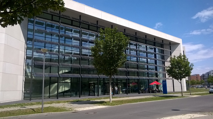 Modern research and development building with rental labors, factories and offices.