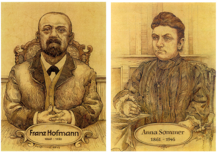 Paintings of Franz Hofmann and Anna Sommer, the founder of Hofmann & Sommer.