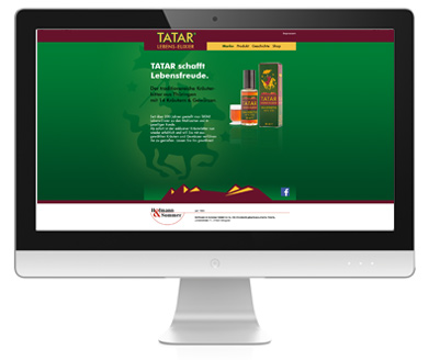 Ein Monitor mit einer Vorschau von www.tatar-ebenselixier.de